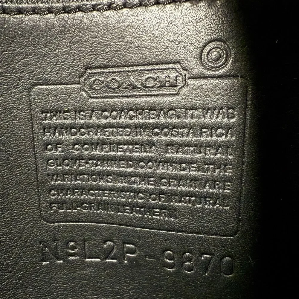 Vintage Coach Court Bag 9870 Crossbody Satchel — Black Glove-Tanned Leather - Picture 9 of 14